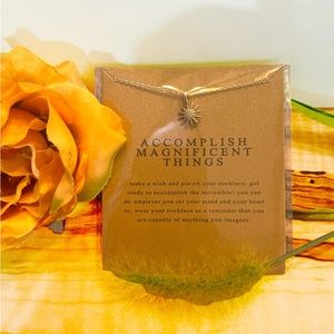 Handmade Accomplish Magnificent Things Wishing Star Necklace Gold Plated